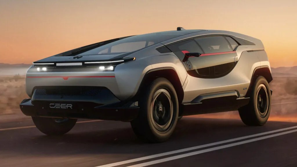 Ceer Exobot é elétrico árabe com 1.111 cv, motor de BMW e vidro dianteiro ‘gigante’
