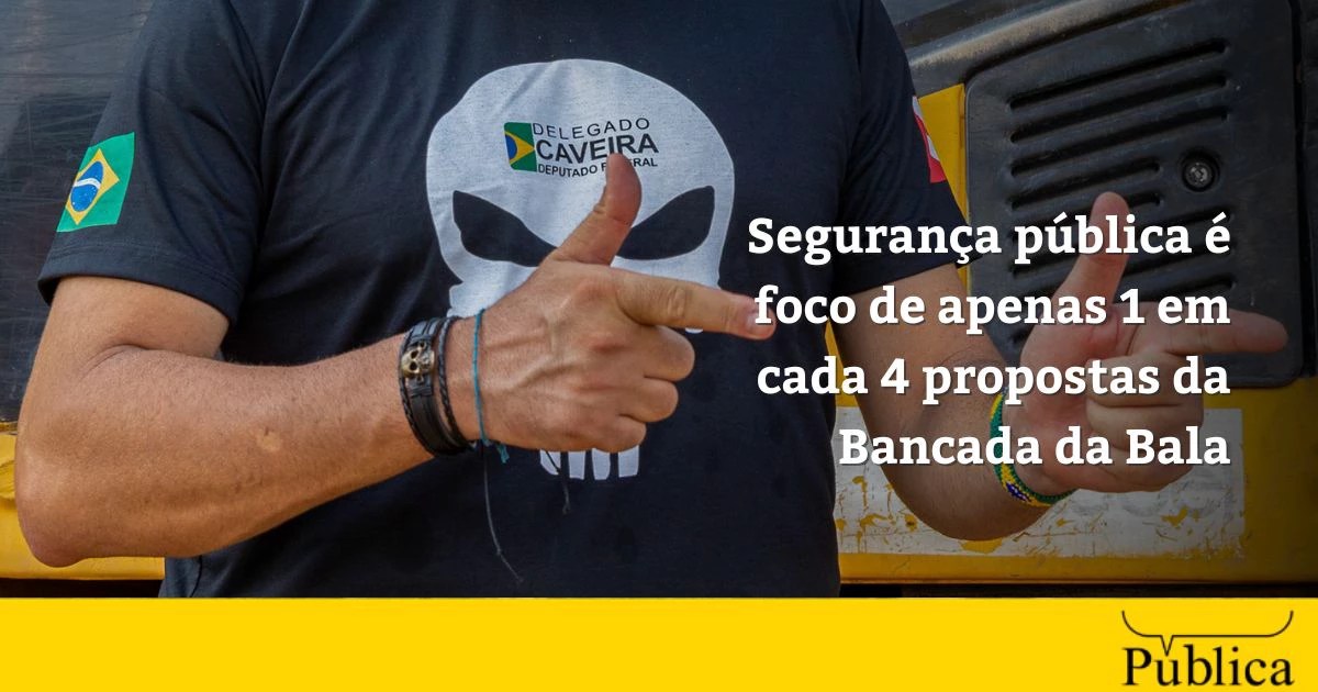 Segurança pública é foco de apenas 1 em cada 4 propostas da Bancada da Bala