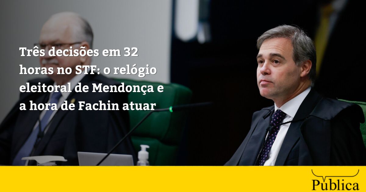 Três decisões em 32 horas no STF: o relógio eleitoral de Mendonça e a hora de Fachin atuar