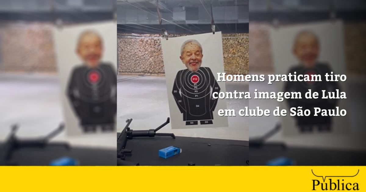 Homens praticam tiro contra imagem de Lula em clube de São Paulo