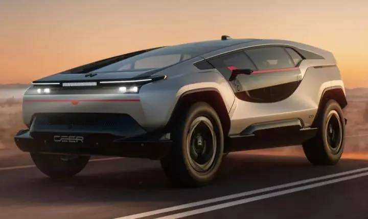 Ceer Exobot é elétrico árabe com 1.111 cv, motor de BMW e vidro dianteiro ‘gigante’