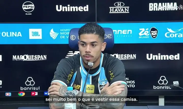 Diego Caito após gol na estreia pelo Grêmio: ‘Sei o que é vestir essa camisa’