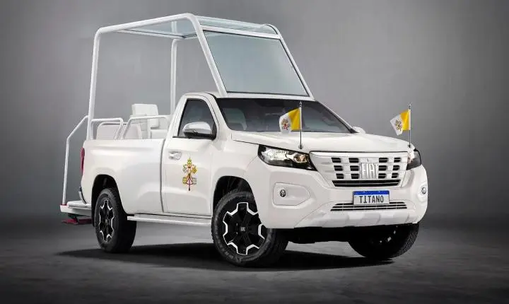 Fiat Titano ganha inédita cabine simples para virar papamóvel no Uruguai