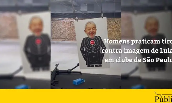 Homens praticam tiro contra imagem de Lula em clube de São Paulo